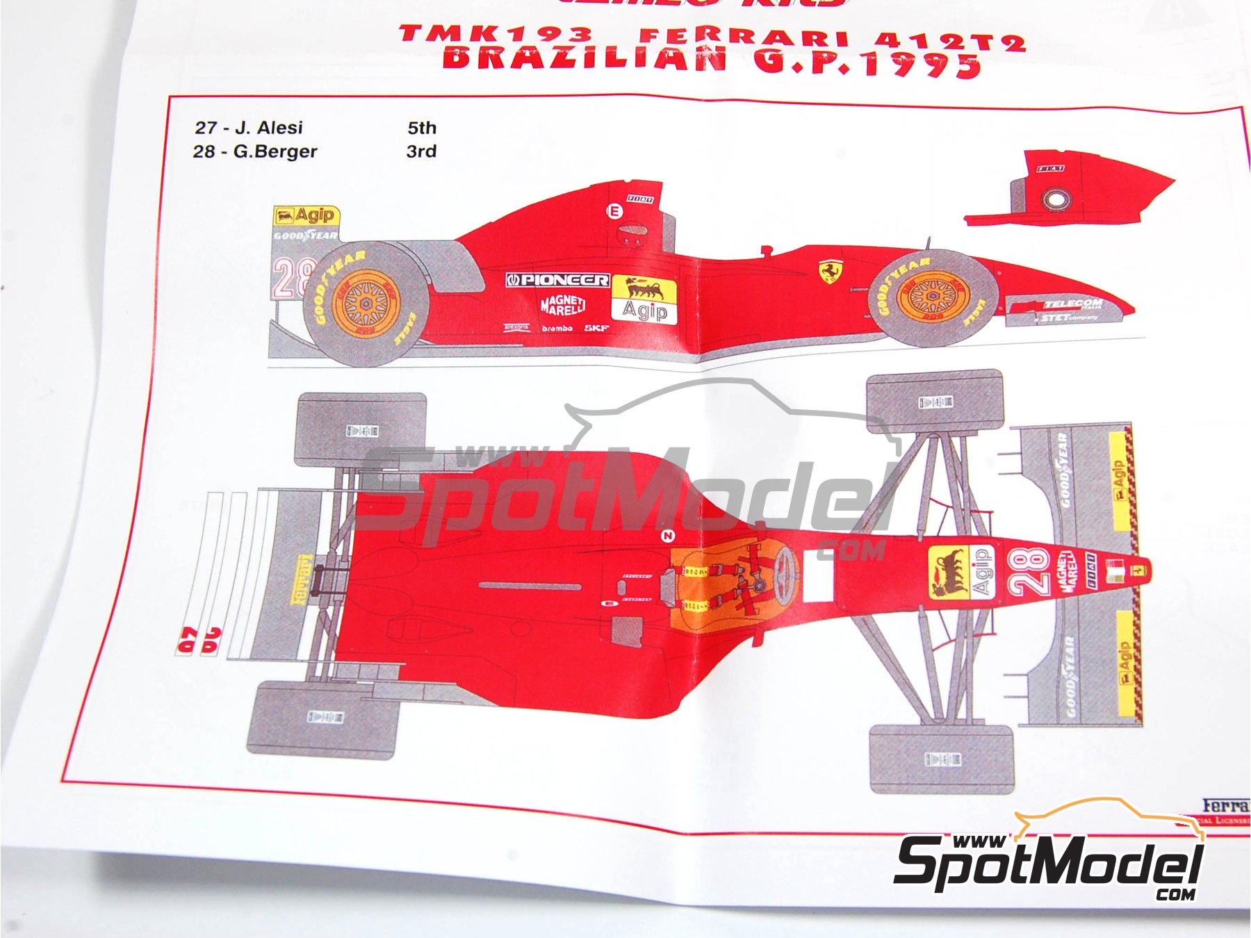 Tameo Kits TMK193: Car scale model kit 1/43 scale - Ferrari 412T2 Scuderia  Ferrari Team sponsored by Marlboro #27, 28 - Jean Alesi (FR), Gerhard  Berger (AT) - Brazilian Formula 1 Grand Prix 1995 (ref. TMK193) | SpotModel